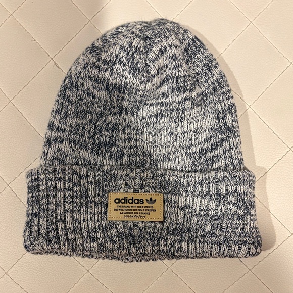 adidas Accessories - Adidas navy and White Knit Beanie